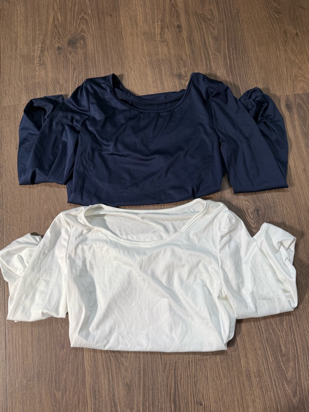 SHEIN Navy and White Long Sleeve Tees